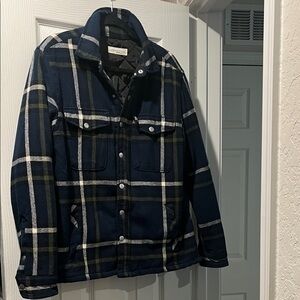 Aeropostale Blue and Green Plaid Shirt Jacket